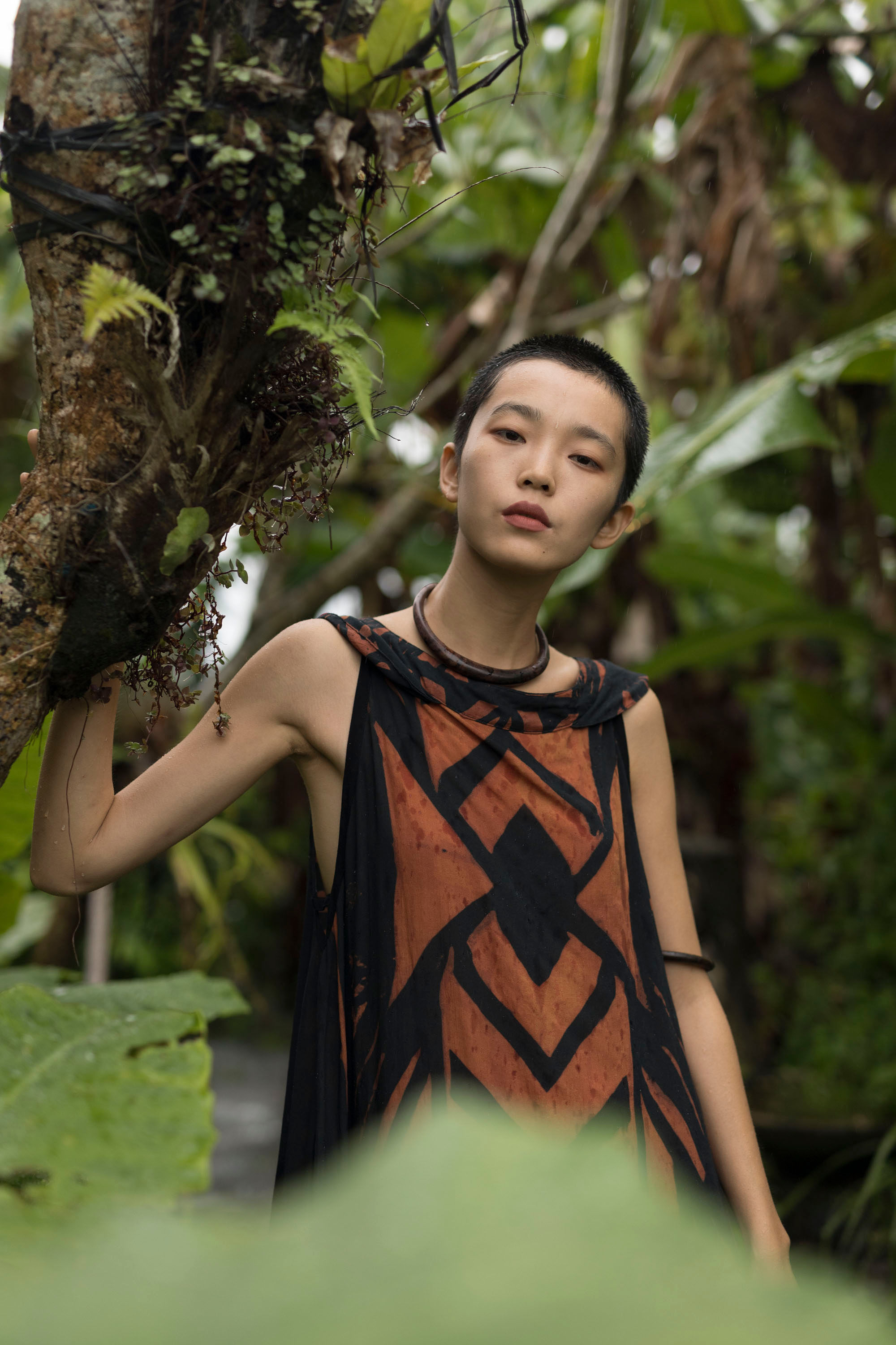 Roots and Ritual dress in Burnt Ember Print