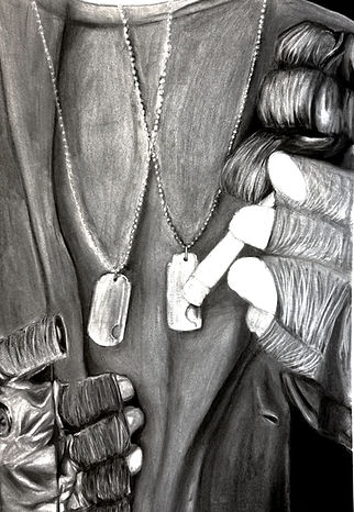 charcoal drawing of a lover