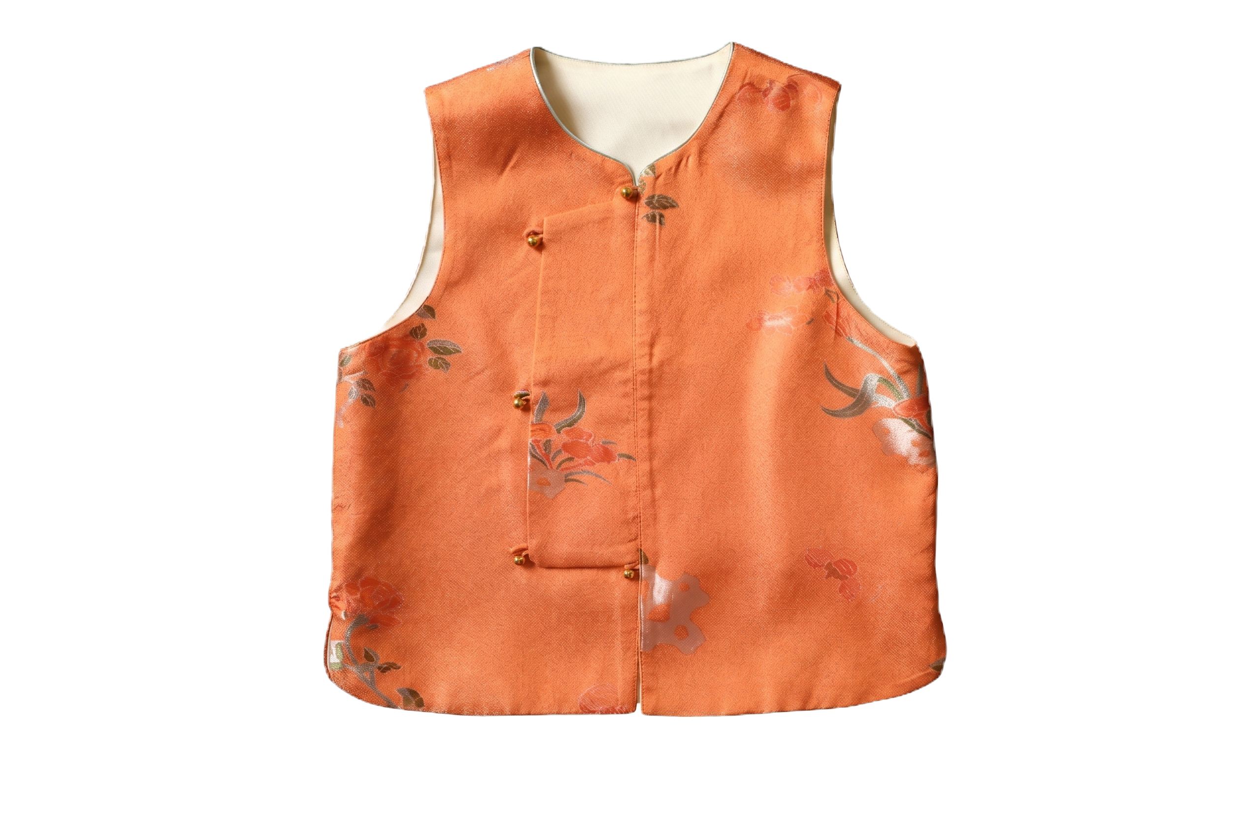 「山石牡丹」儿童宋锦马甲 ““Rock & Peony” Song Brocade Kids’ Silk Vest