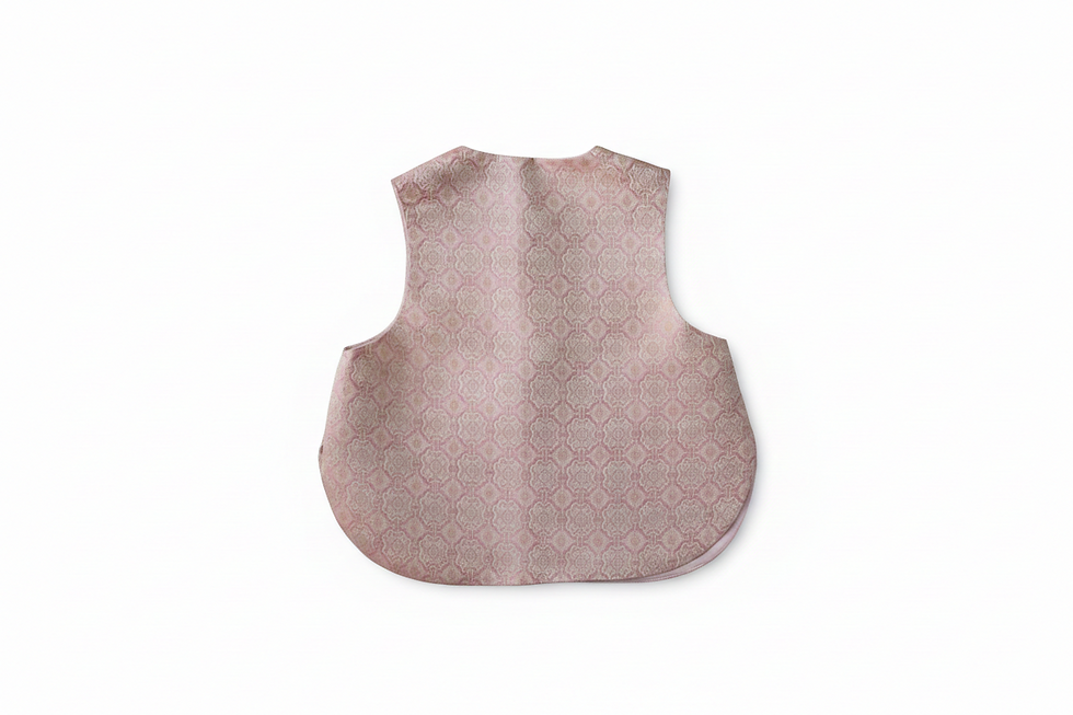 Thumbnail: 「粉色定胜」纹锦宋锦新中式马甲 "Pink Dingsheng" Diamond Song Brocade Vest
