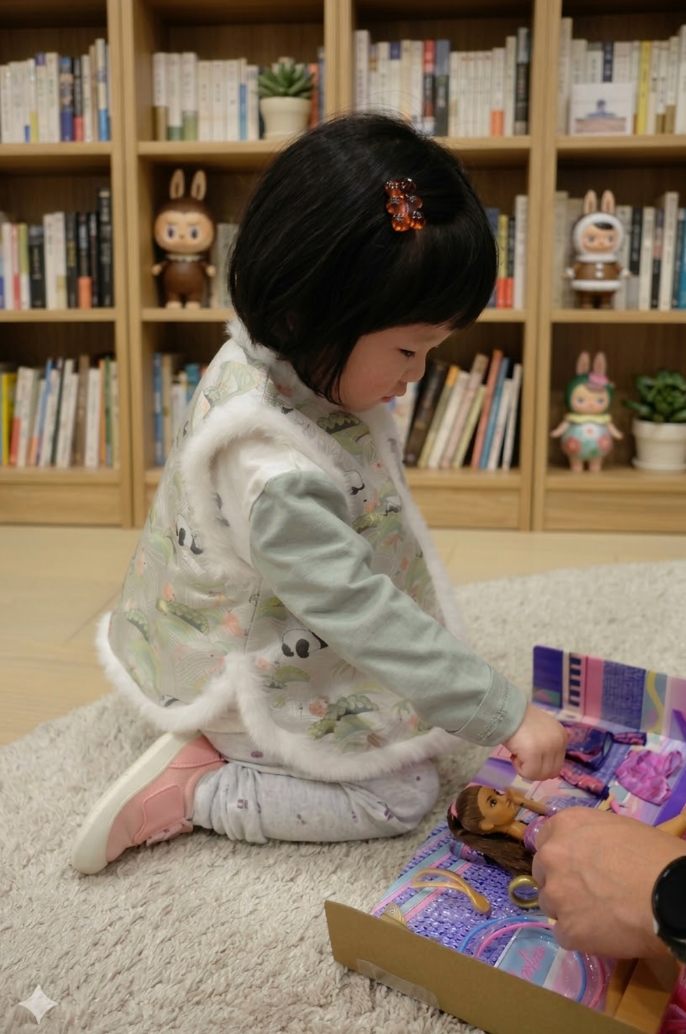 Thumbnail: 「岁寒三友小熊猫」儿童宋锦马甲 “Three Friends of Winter” Panda Song Brocade Kids’ Silk Vest