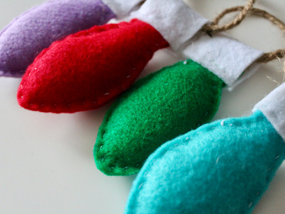 Felt Christmas Bulb Garland & Ornaments