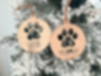 Marlo Pet Paw Timber Christmas Ornament Personalised Dog Paw Print Xmas Bauble