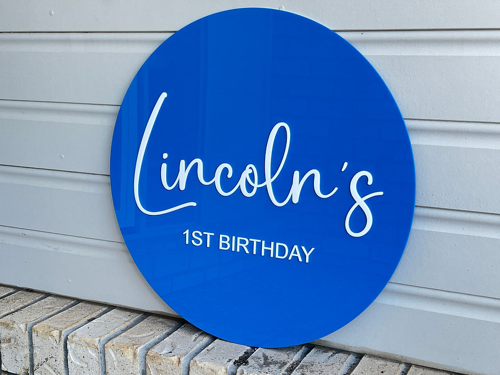 Thumbnail: Happy first birthday plaque for boys birthday sign