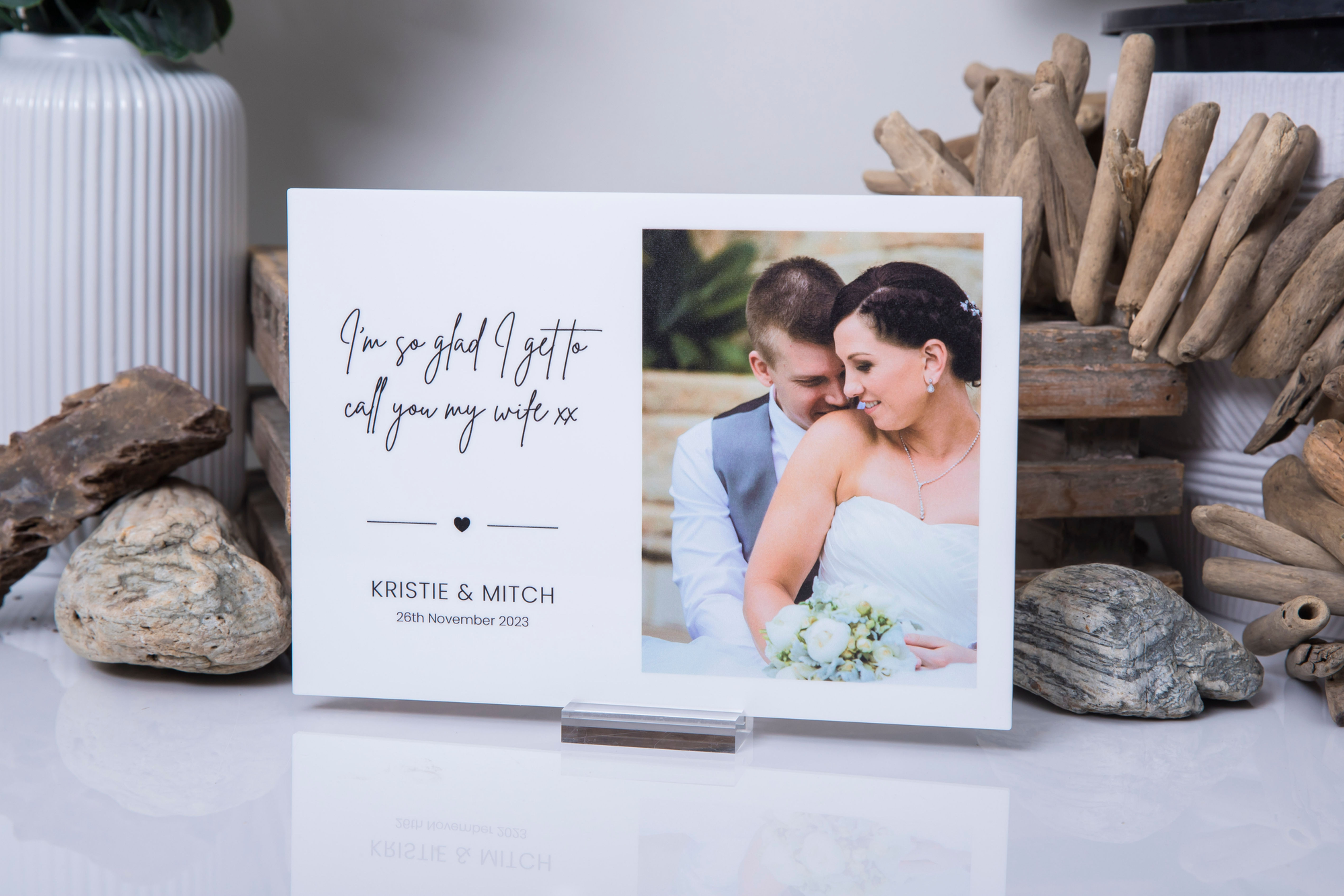 acrylic uv printed photo plaque with custom message for anniversay gift mothers day gift christmas gift idea