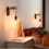 Thumbnail: Vintage Retro Wood Wall Lamp Sconce Wall Lights Fixture E27 Indoor Home Decor Di