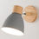 Thumbnail: Wooden Nordic Wall Lamp With Switch Modern Wall Sconce For Bedroom Living Room H