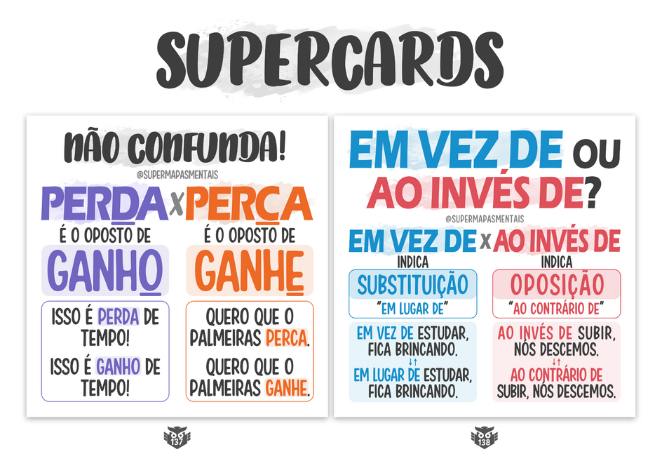 Supercard: Perda, perca, em vez de e ao invés de