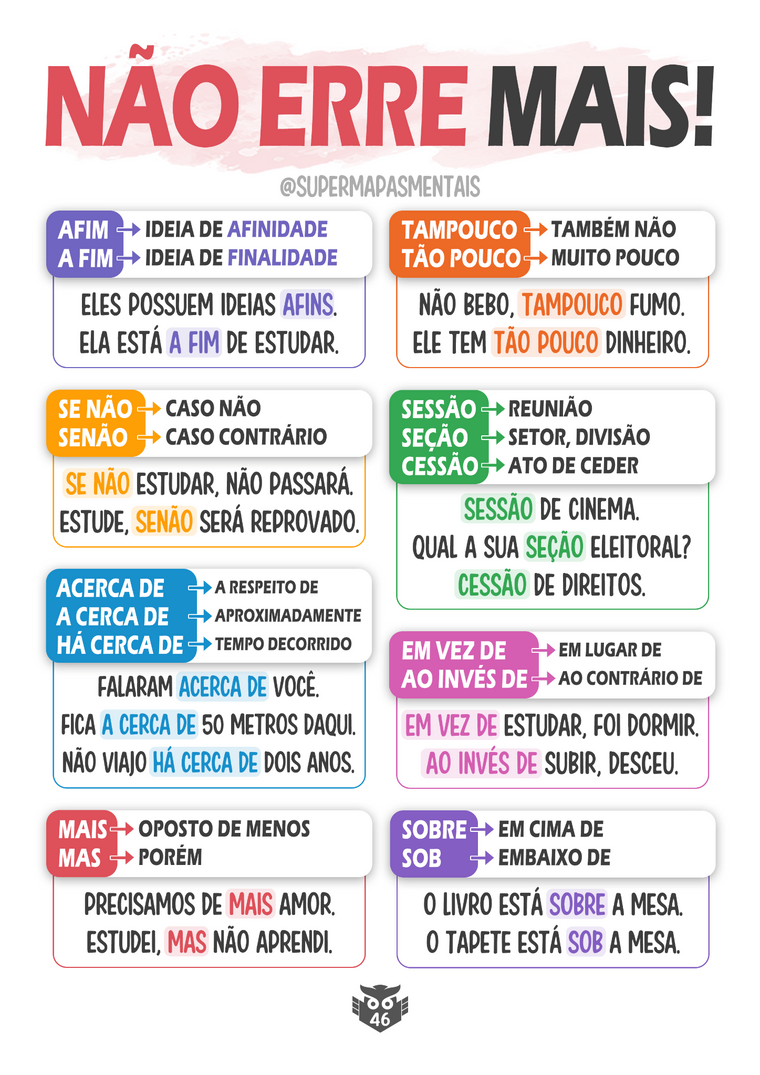 Super-resumo: Expressões que não devem ser confundidas