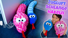 Einfache Zugluftschlange häkeln | XXL Schlange | Nackenkissen | Kuscheltier