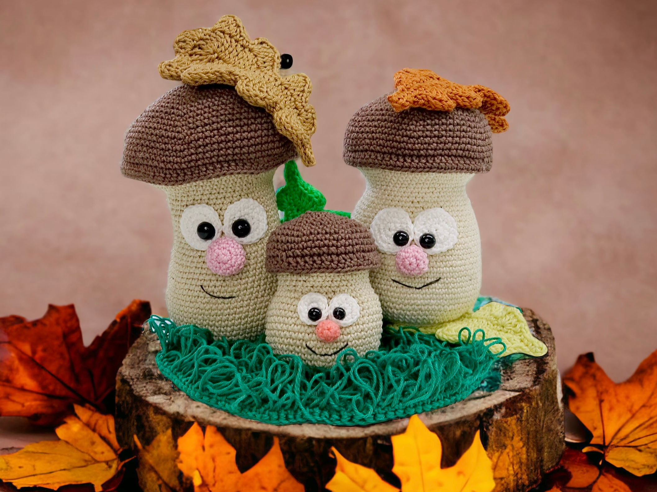 Pilz Familie - Häkelanleitung DE|ENG