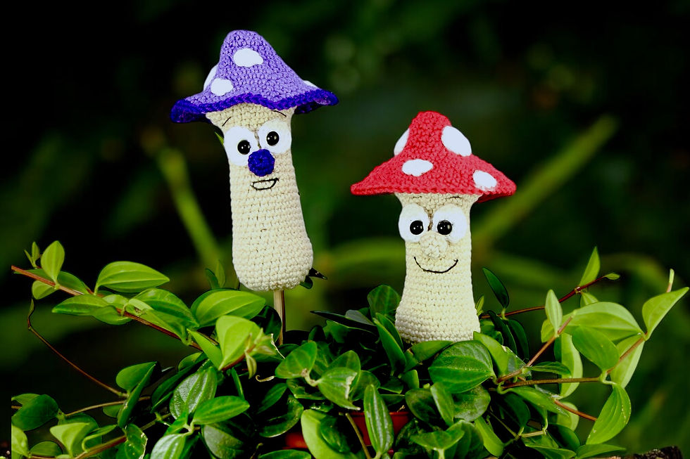 Miniaturbild: Lustige Fliegenpilze - Häkelanleitung