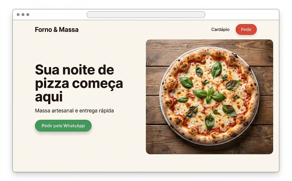 Modelo de demonstração para pizzaria