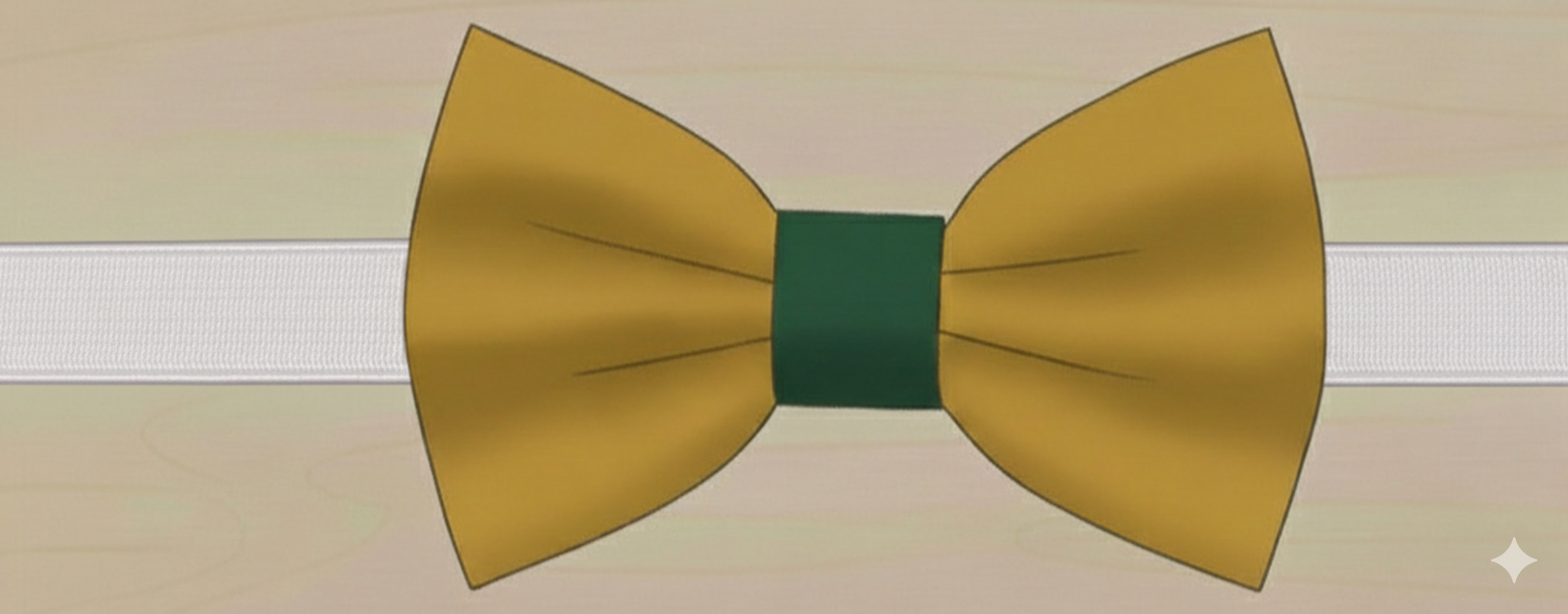 Noeud papillon moutarde & vert foncé