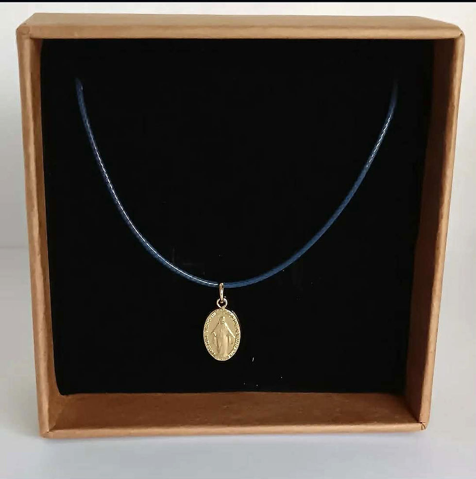 Miniature : Collier médaille miraculeuse doré ou argenté (plusieurs coloris de cordons)