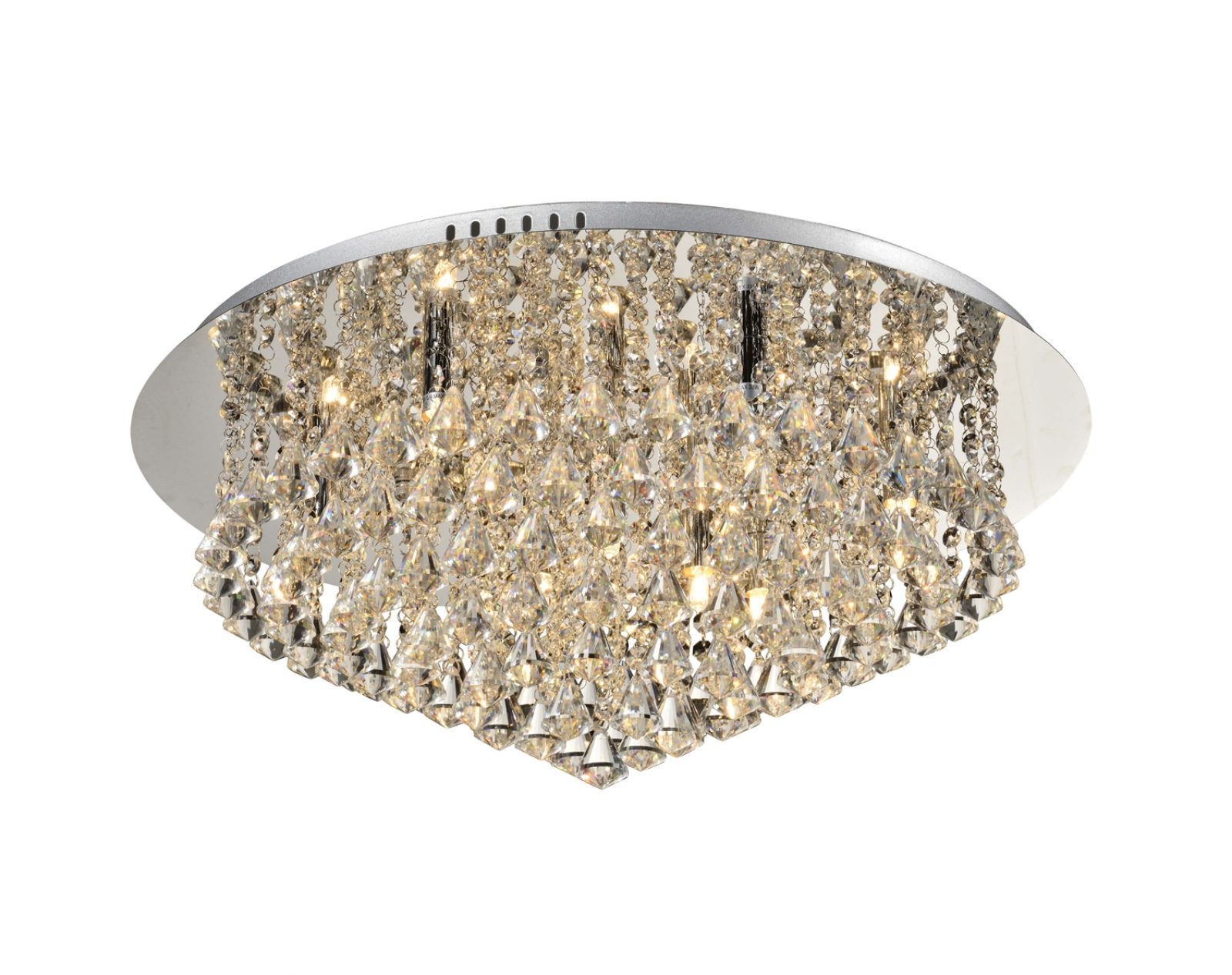 60cm Crystal 9-Light Flush Ceiling Light