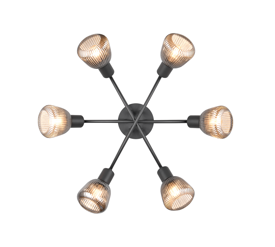 Thumbnail: Ribbed 6-Light Flush Fitting