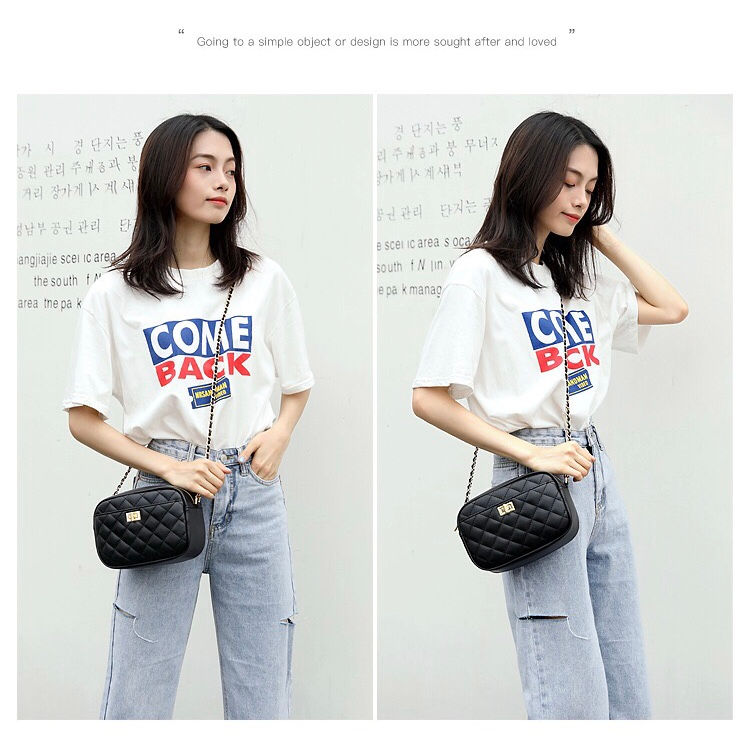 縮圖：韓版經典菱格相機包 單肩包 斜跨包