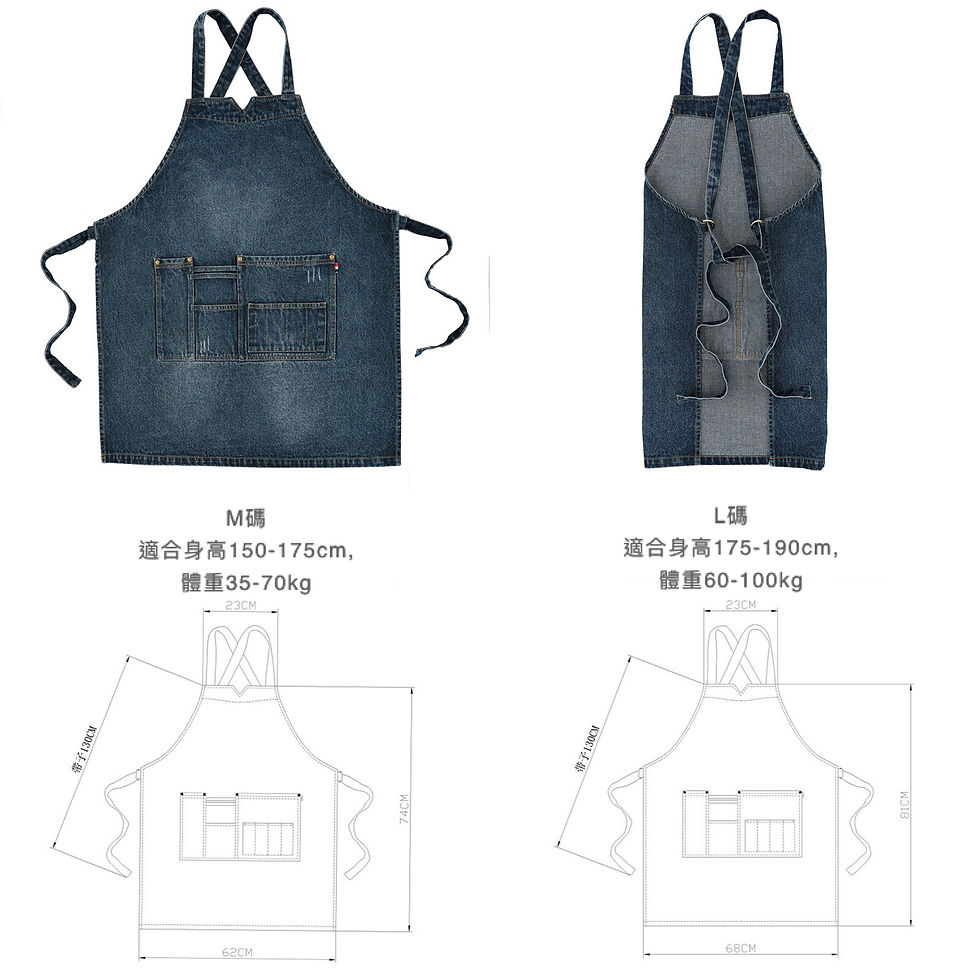 縮圖：成人牛仔布圍裙