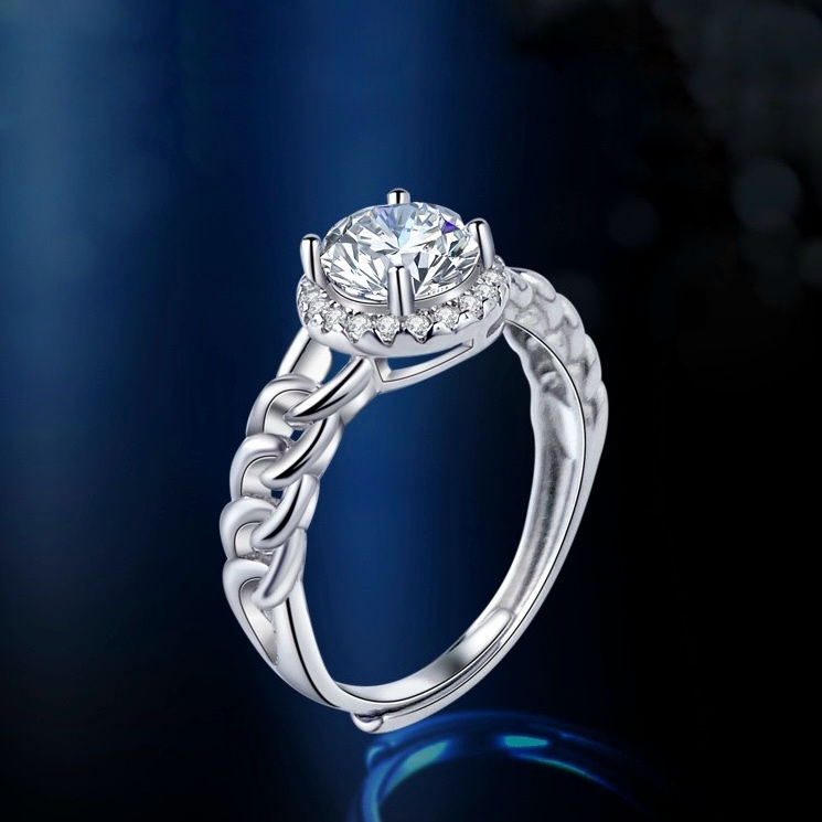 縮圖：1ct Moissanite 1卡莫桑石戒指MR18