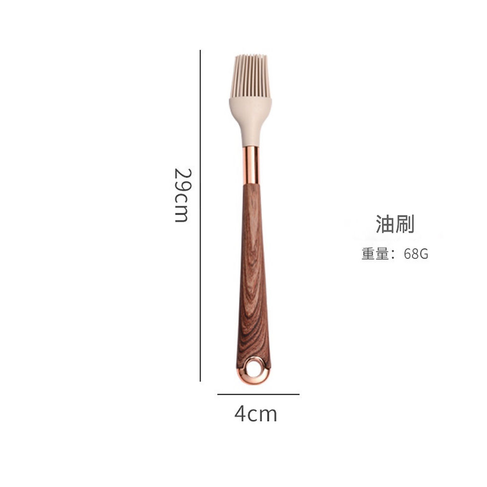 縮圖：木紋矽膠家用廚具9件套裝連收納桶