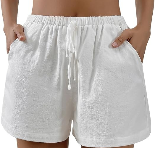 Amazon White Linen Shorts