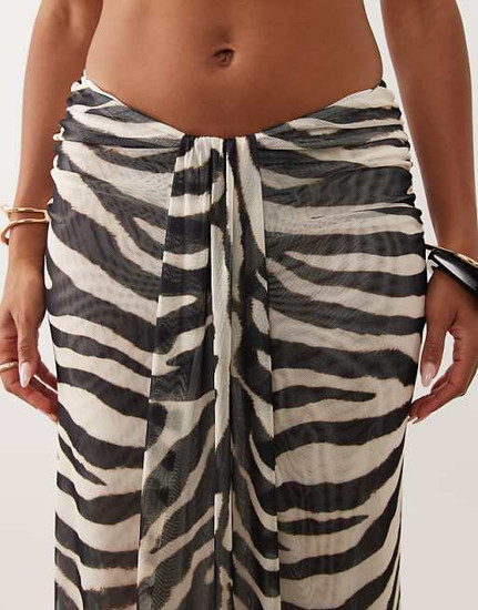 ASOS Mesh Drape Zebra Matching Set