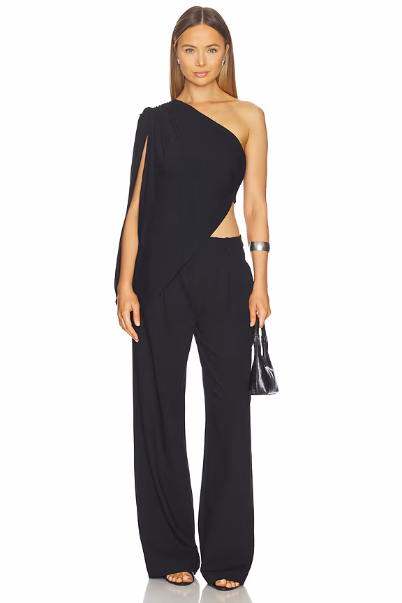 Revolve Black Asymmetrical Blouse