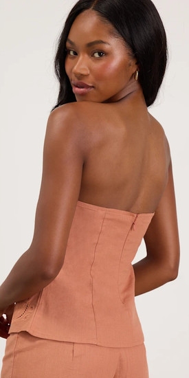 Lulus Terracotta Embroidered Blouse