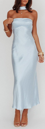 Elegant Backless Halter Maxi