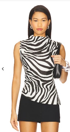 REVOLVE Zebra Linen Ruched Top