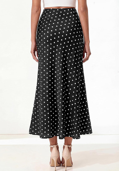 Amazon Polka Dot Satin Skirt