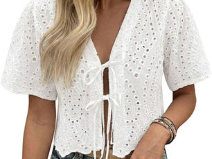 Amazon Cotton Eyelet Blouse