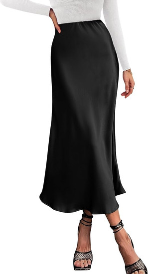 Amazon Black Satin Skirt