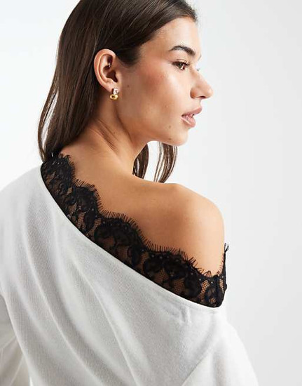 ASOS Lace Hem Blouse