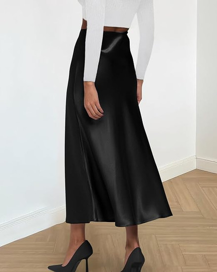 Amazon Black Satin Skirt