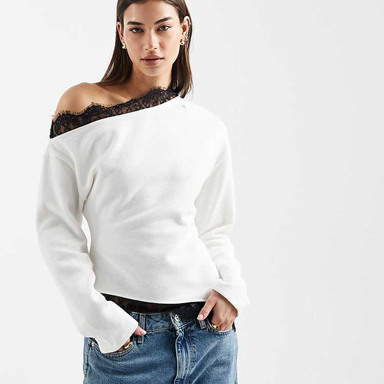 ASOS Lace Hem Blouse