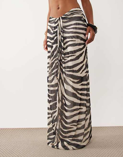 ASOS Mesh Drape Zebra Matching Set
