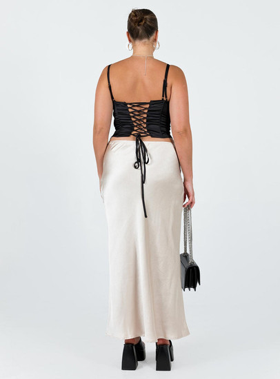 Princess Polly Champagne Satin Skirt
