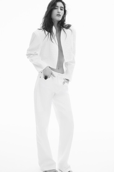 H&M White Wide-Leg Jeans