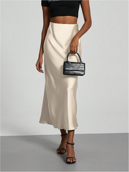 Amazon Champagne Satin Skirt
