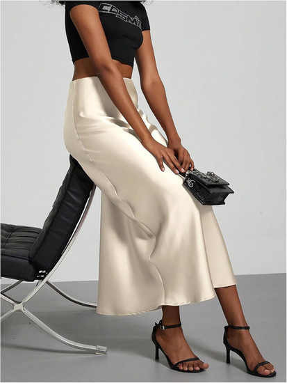 Amazon Champagne Satin Skirt