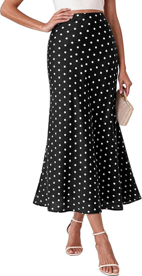 Amazon Polka Dot Satin Skirt