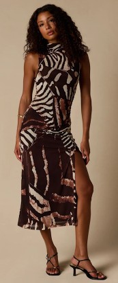 Lulus Brown Mock Neck Dress