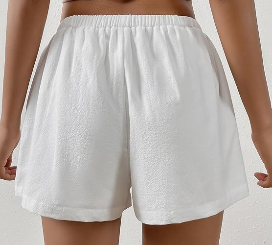 Amazon White Linen Shorts