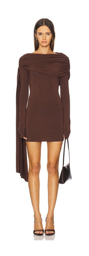 revolve Brown Draped Minidress