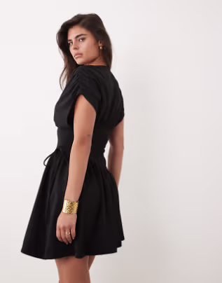 ASOS Black Ruffled Minidress