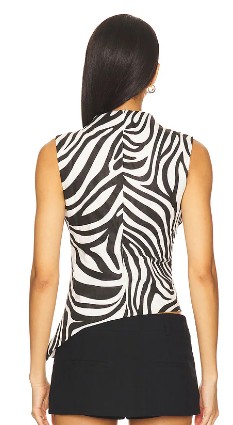 REVOLVE Zebra Linen Ruched Top