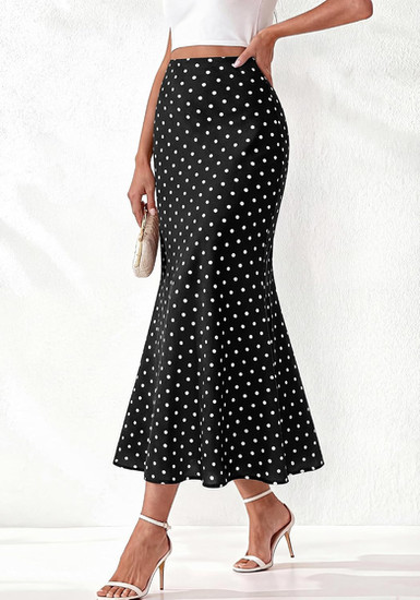 Amazon Polka Dot Satin Skirt