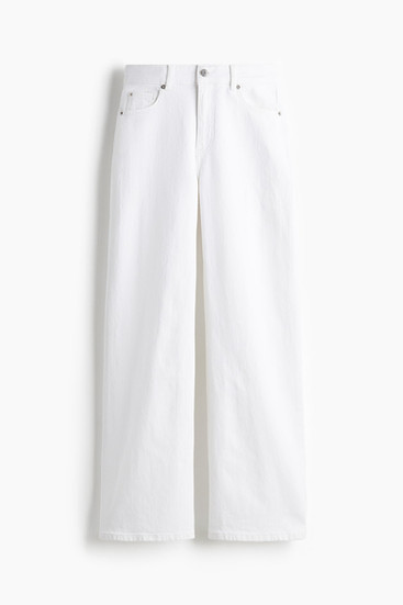 H&M White Wide-Leg Jeans